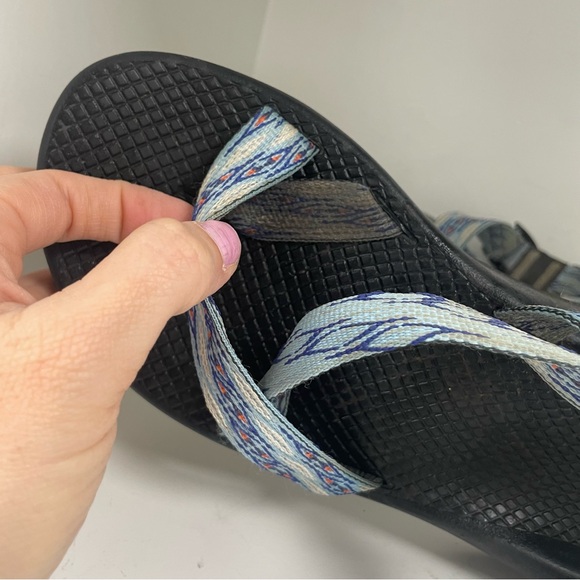Chaco Black Sandals with Blue Patterned Straps - Picture 7 of 8